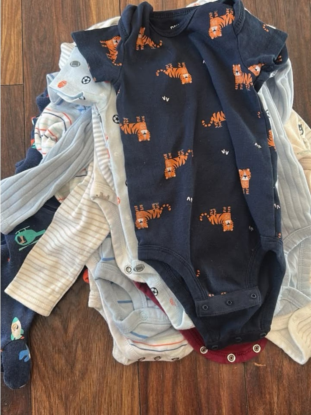 Carter's Navy Tiger Print Baby One-Piece Bodysuit